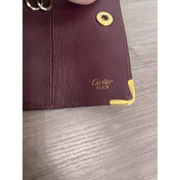 Cartier Must Line 3Key Holder Case Bordeaux Leather Gold Hardware - Picture 4 of 4